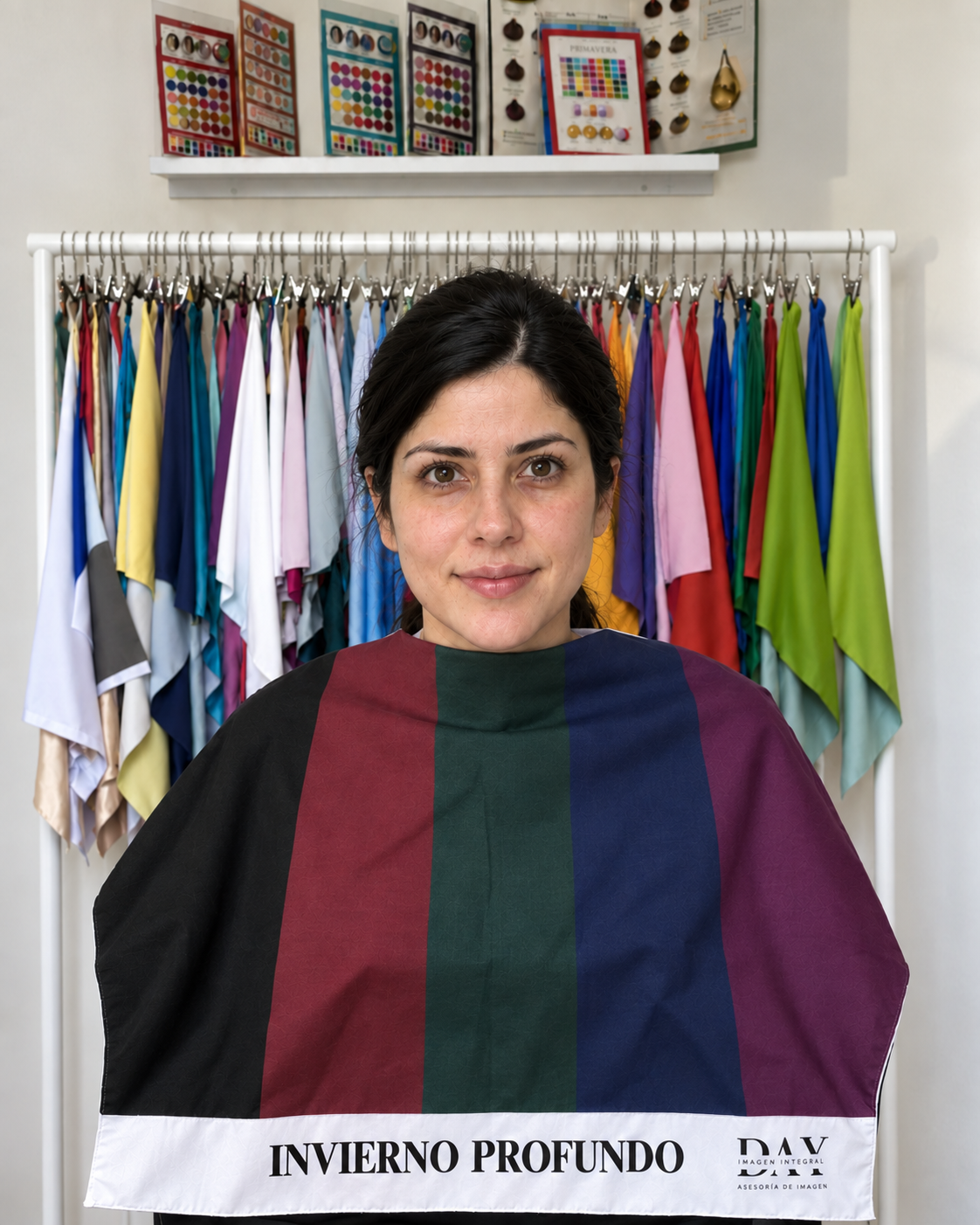 Uso de telas durante una sesión de colorimetría